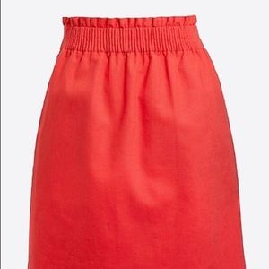 NWT J Crew Sidewalk Skirt, red orange/coral